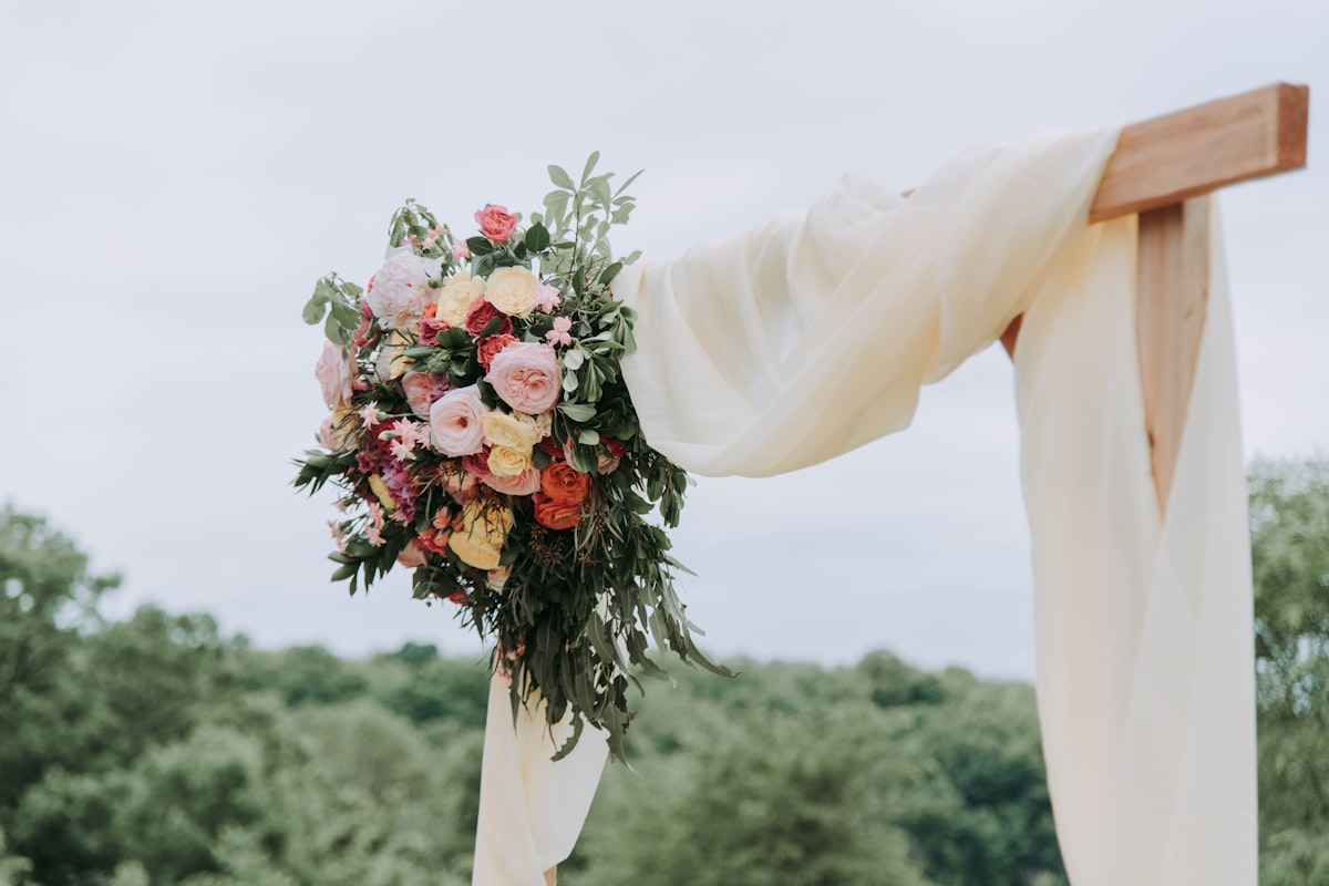 Happy couple getting married online