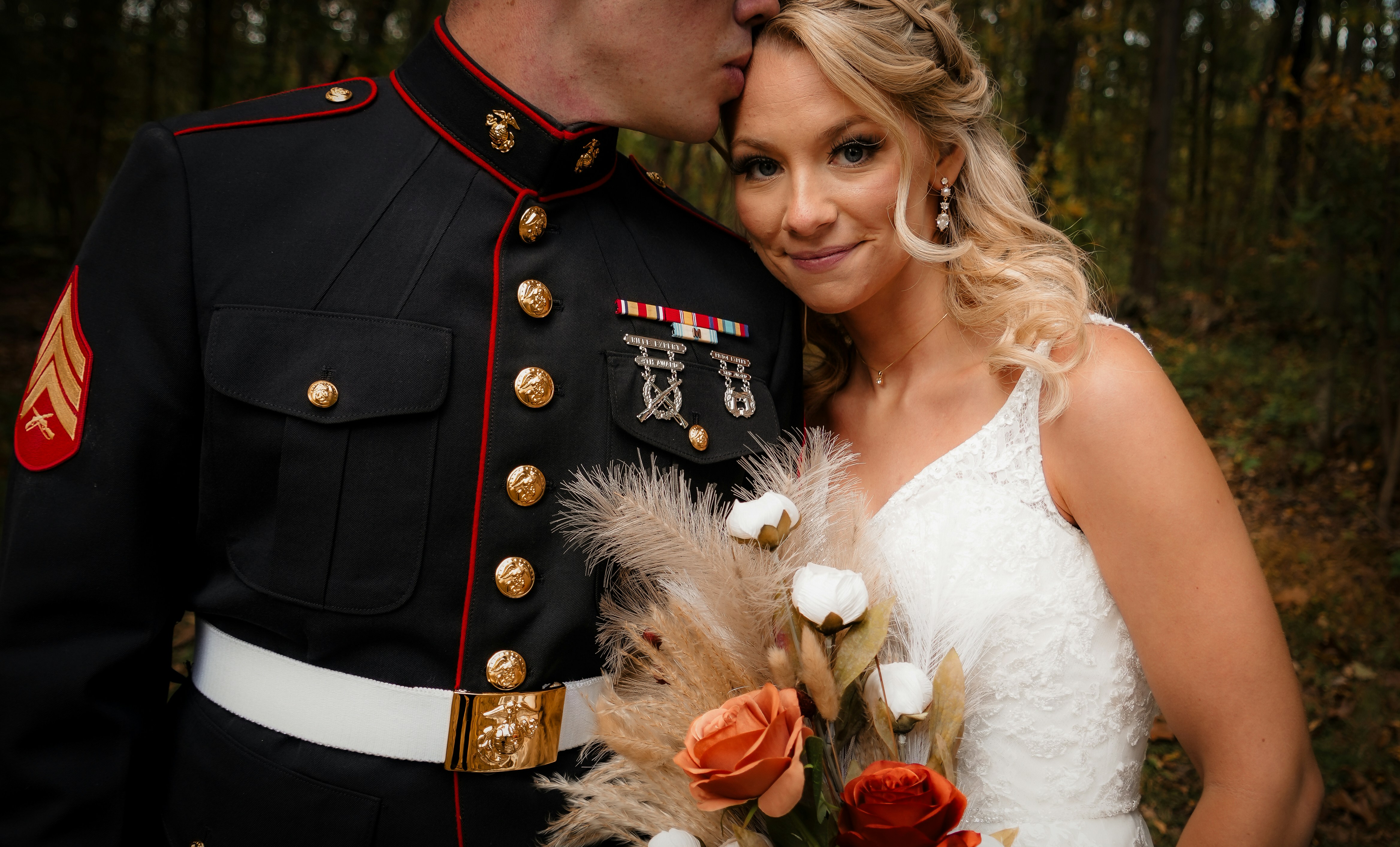 Military couple getting married online